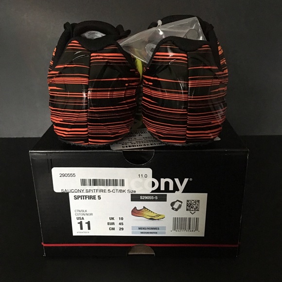 Saucony Spitfire 5 Spike Track Running Shoes Lightweight Citron Black Men's - Picture 11 of 12